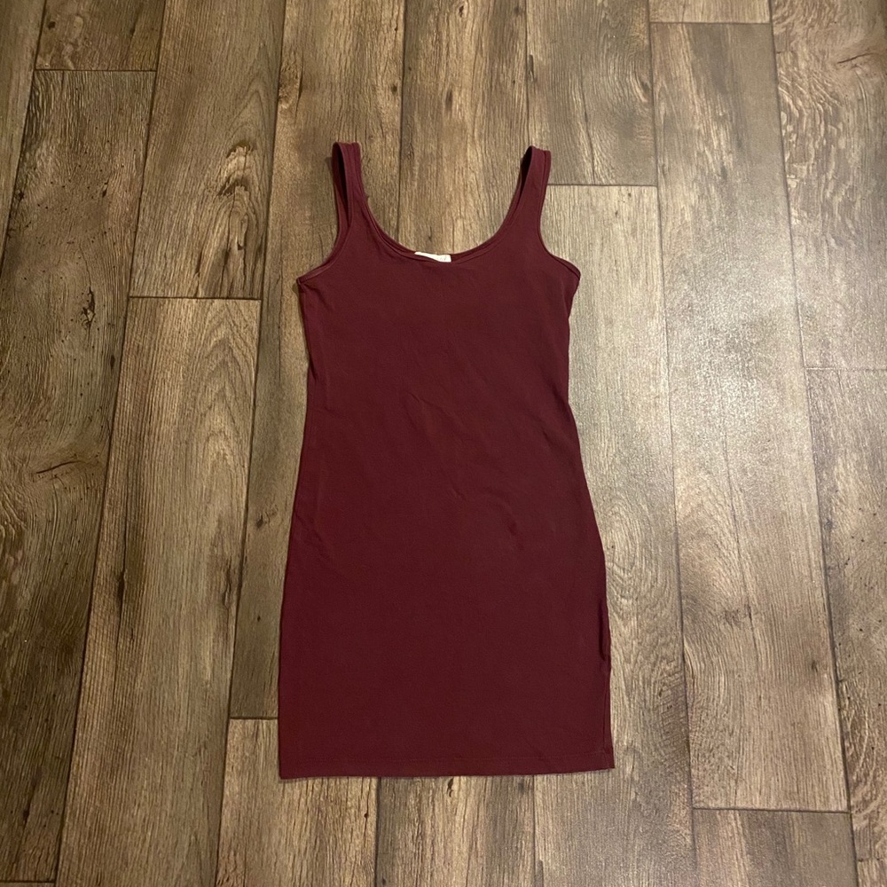 Forever 21 Burgundy Bodycon Mini Dress Sleeveless Stretch Fitted Small - Picture 2 of 3